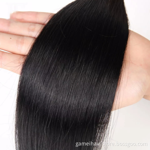 wholesale natural color hair bundles T type lace with closure middle part 4x4 closure with straight Brazilian Virgin human hair